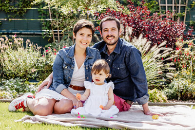 Family picture of mom, dad and their daughter