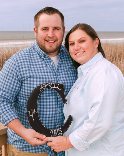Engagement announcement and Save the Date image for a lovely couple with Ron Schroll Photography at Ocean Isle Beach, NC