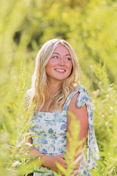 senior photo in field near grafton