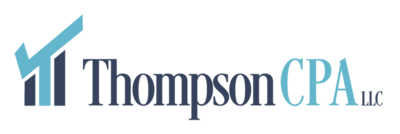 Text-based logo with words "Thompson CPA LLC" in a serif font.