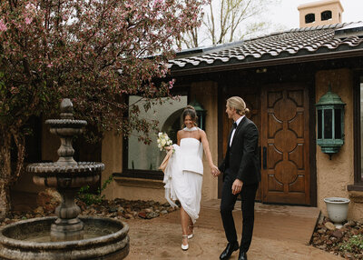 Bride and groom portraits at Villa Parker Colorado