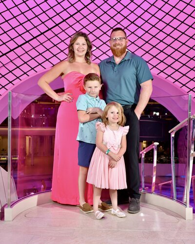 Michaela on a cruise with her family