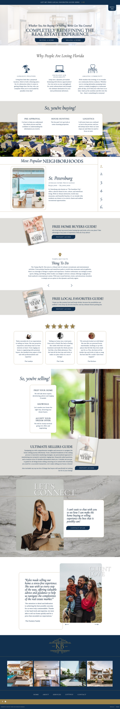 long screenshot of a website that the designer made