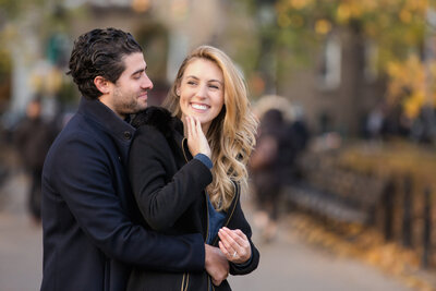 couple smiling at central park