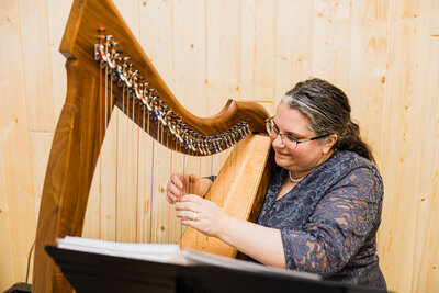 harpist at Tranquility Farm,Midwest event venue