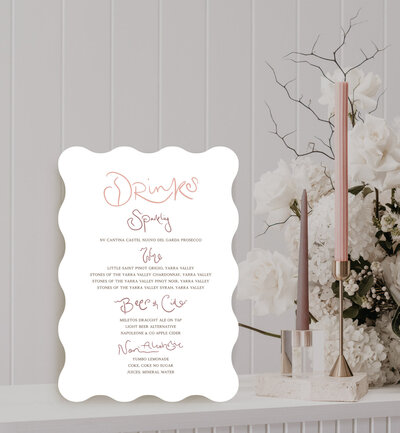 Poeme drinks bar sign for your wedding