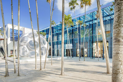 Miami Design District exterior palm trees