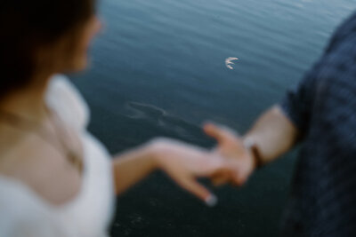 Engagement ring and moon