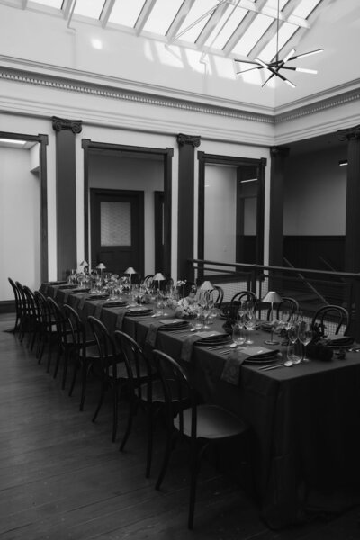 Modern wedding tablescape at Ellsworth Block