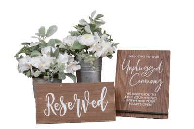 reserved sign and unplugged ceremony