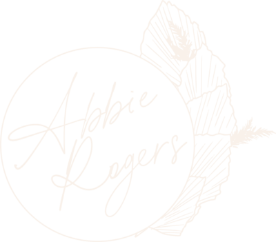 Abbie Rogers round dried floral logo