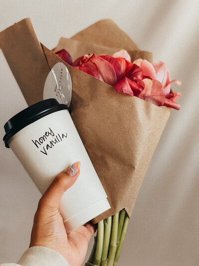Honey Vanilla Latte and Flowers