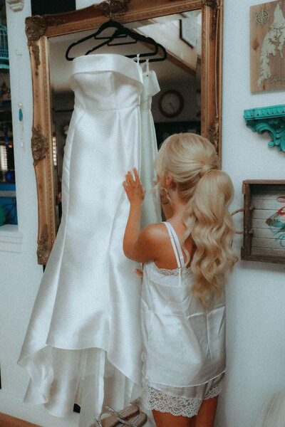 Bride with a voluminous, romantic ponytail — soft and airy bridal hair styled by Klover Beauty for a Maryland ceremony.