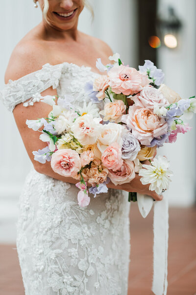 Pastel spring floral bouquet at wedding planned by Bianca Nichole and Co