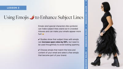 Smashing Sales Emails course using emojies