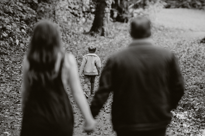 black and white family portraits