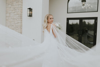 Chic bridal portrait captured by Nikki Collette Photography, romantic and adventurous Red Deer Alberta wedding photographer featured on the Brontë Bride Vendor Guide.