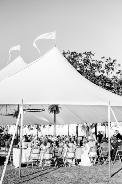 Tented reception at Agapae Oaks