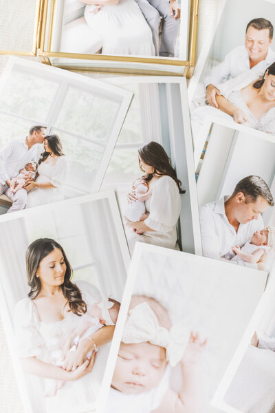 A selection of prints of images photographed by NJ newborn Photographer Kate Voda