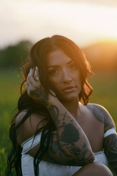 Morgan Rindahl in a golden field