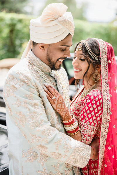 Fine art Indian wedding photography of bride and groom