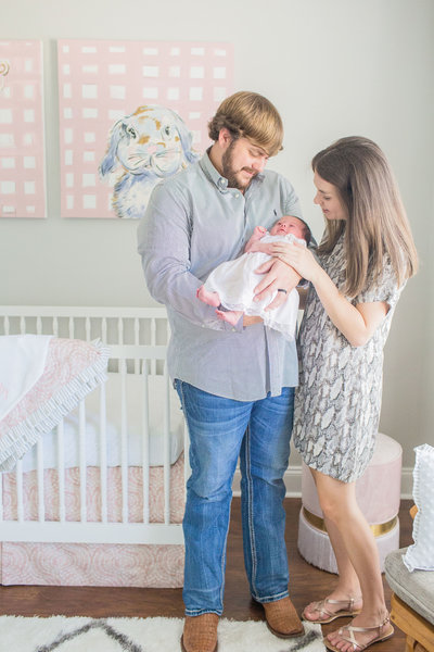 Newborn nursery photoshoot with baby