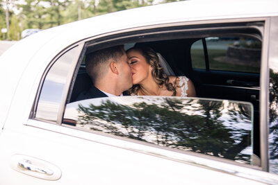 Couple posing for wedding portraits at Winterthur Museum and Gardens