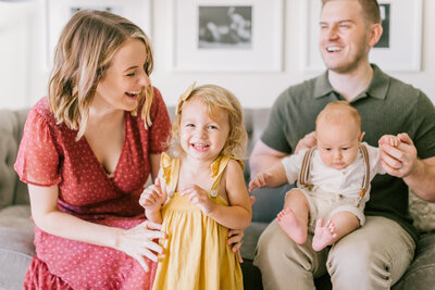 A family photography session indoors in Richmond VA. 