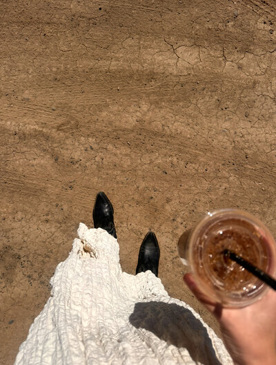 iced coffee and an outfit
