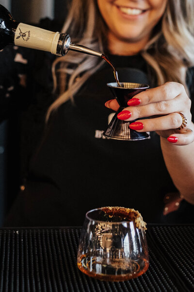 Byrdie Bar cocktail being prepped