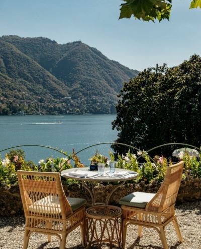 View of the cliffside garden at San Pietro Positano