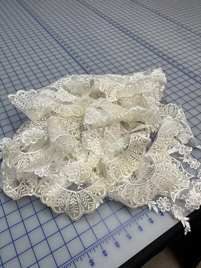 vintage heirloom bridal lace to design into a custom bridal veil