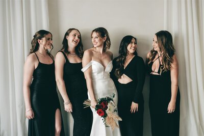 Bridesmaid getting natural glam look for estate wedding