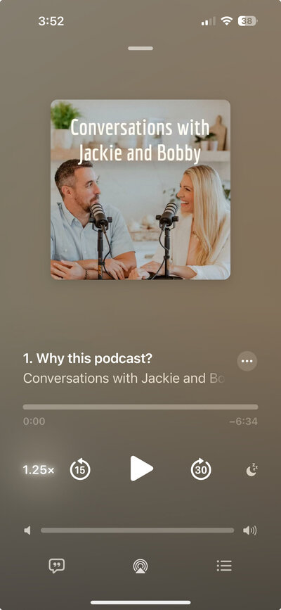 Screenshot of Jackie and Bobby's podcast on Apple