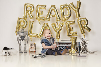 First Birthday Theme Boy Ready Player One 80s Delorean Themed Session Collector Series