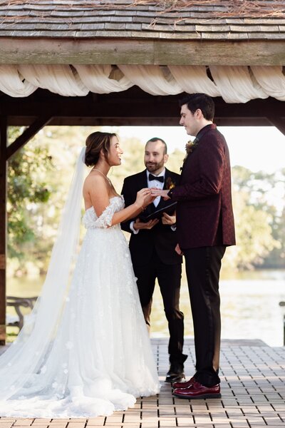 Virginia wedding couple at their wedding ceremony