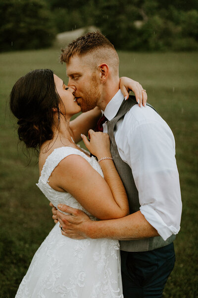 Bride and Groom kiss at South Carolina wedding