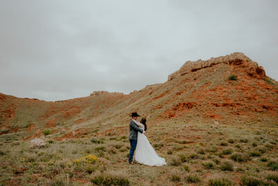 bride and groom at their oklahoma wedding