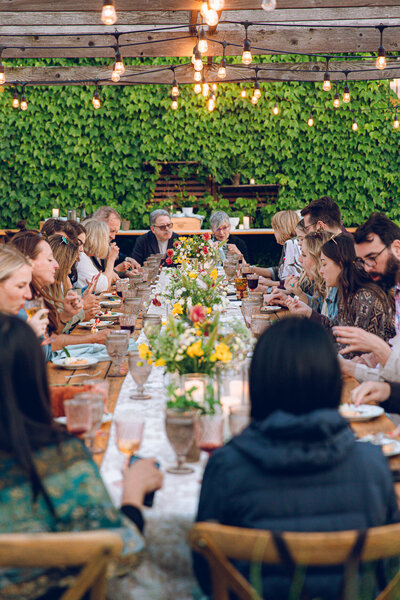 Guests sit down to a summer dinner at Big Delicious Planet in Chicago