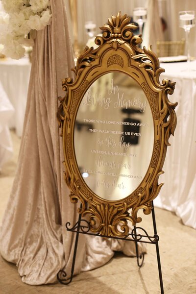 antique mirror wedding sign
