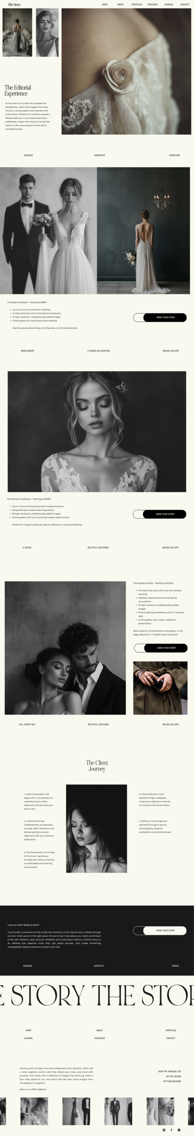 long screenshot of a website that the designer made