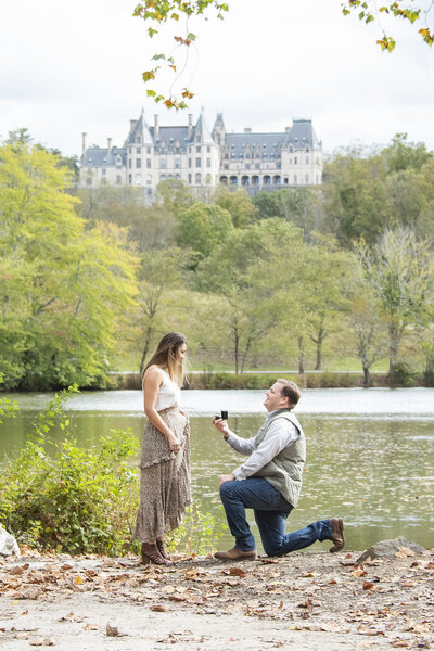 Couple engagement proposal photography Biltmore Estate, Asheville, NC