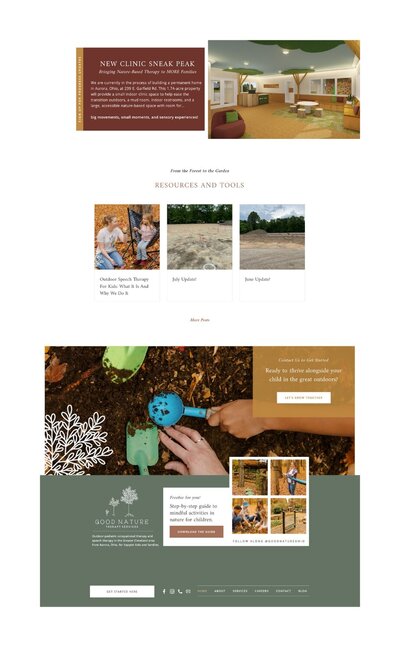 Another after image of Good Nature Therapy’s website, demonstrating the improvements made in the redesign for better usability.