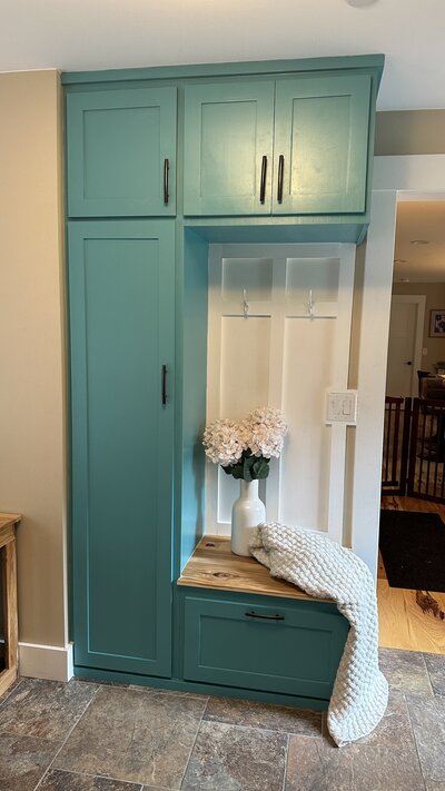 wooden cabinets for mudroom