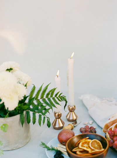 Grazing table with candles