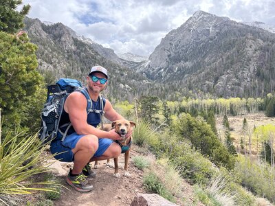 Therapist & Dog on Trail