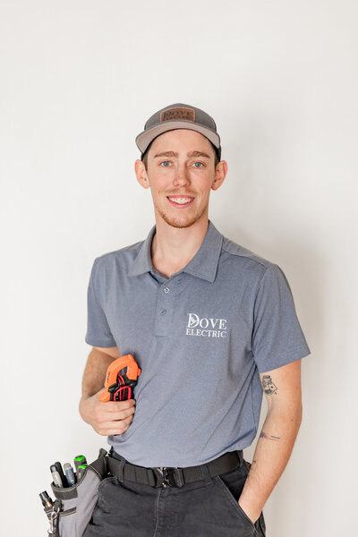 Tyler owner of Dove Electric smiling