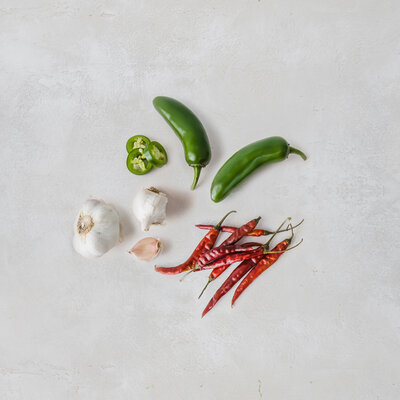 ingredient flay lay by food photographer, Nancy Ingersoll