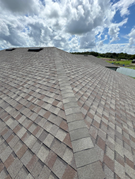 a roof certification inspection and a nice new roof on a new construction home