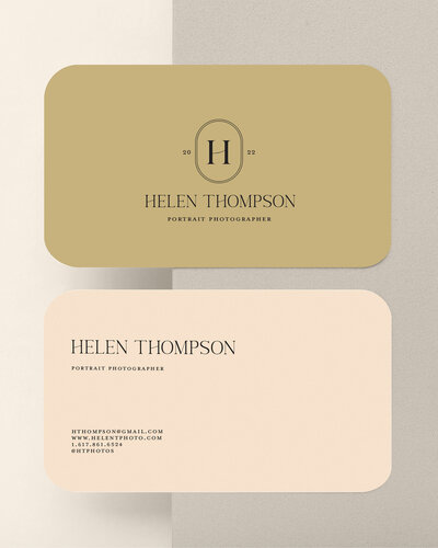 Sleek business card design for a wedding photographer featuring bold typography and minimalistic elements.